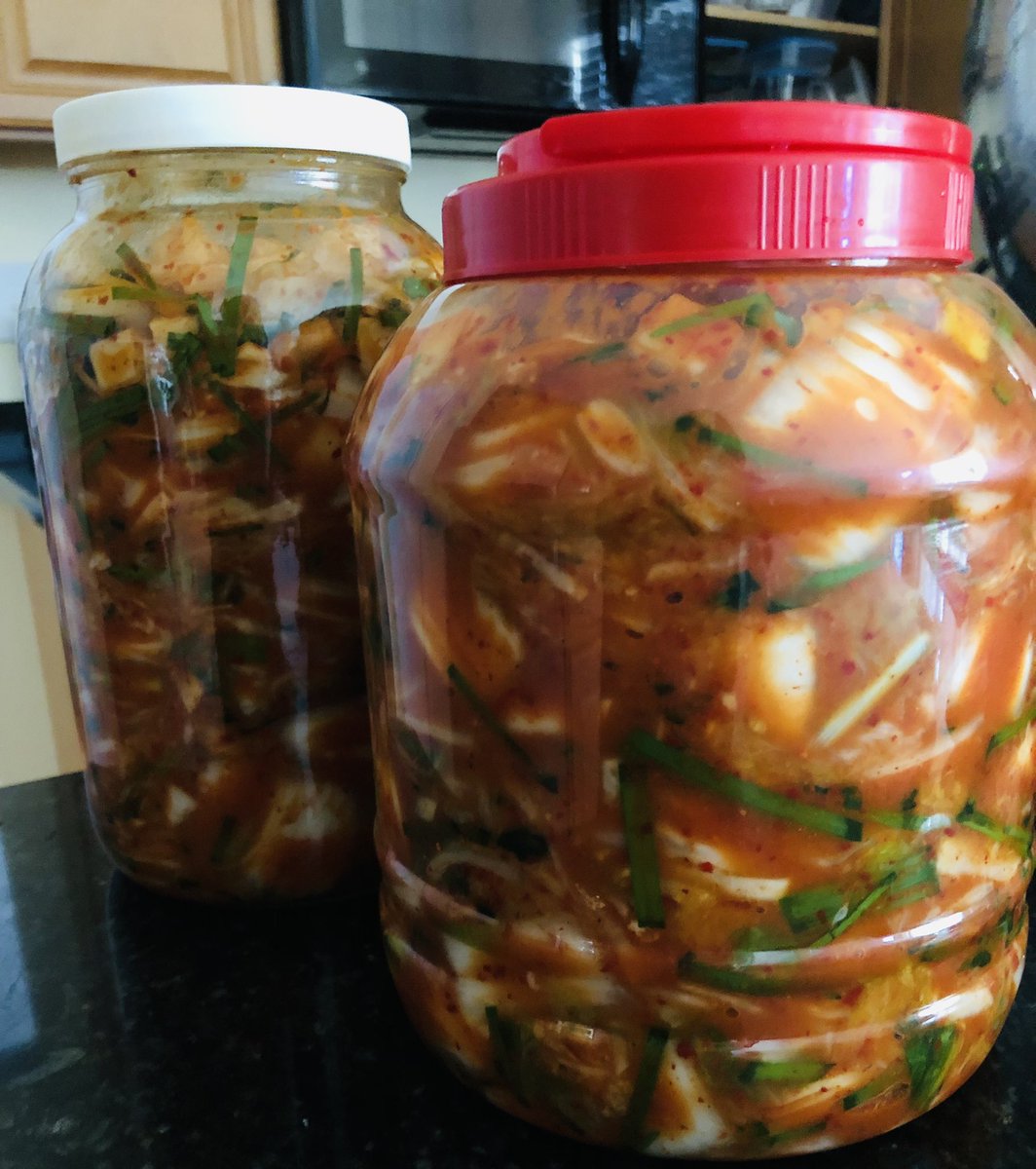 Gracejisunkim's tweet photo. 2 big jars of #kimchi
Chives are from our πͺ΄
Wish you can all try it
#kimchiislife https://t.co/BY9rzZaoFF