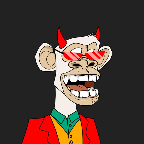 Bored Ape With Horn And Joker Suit
