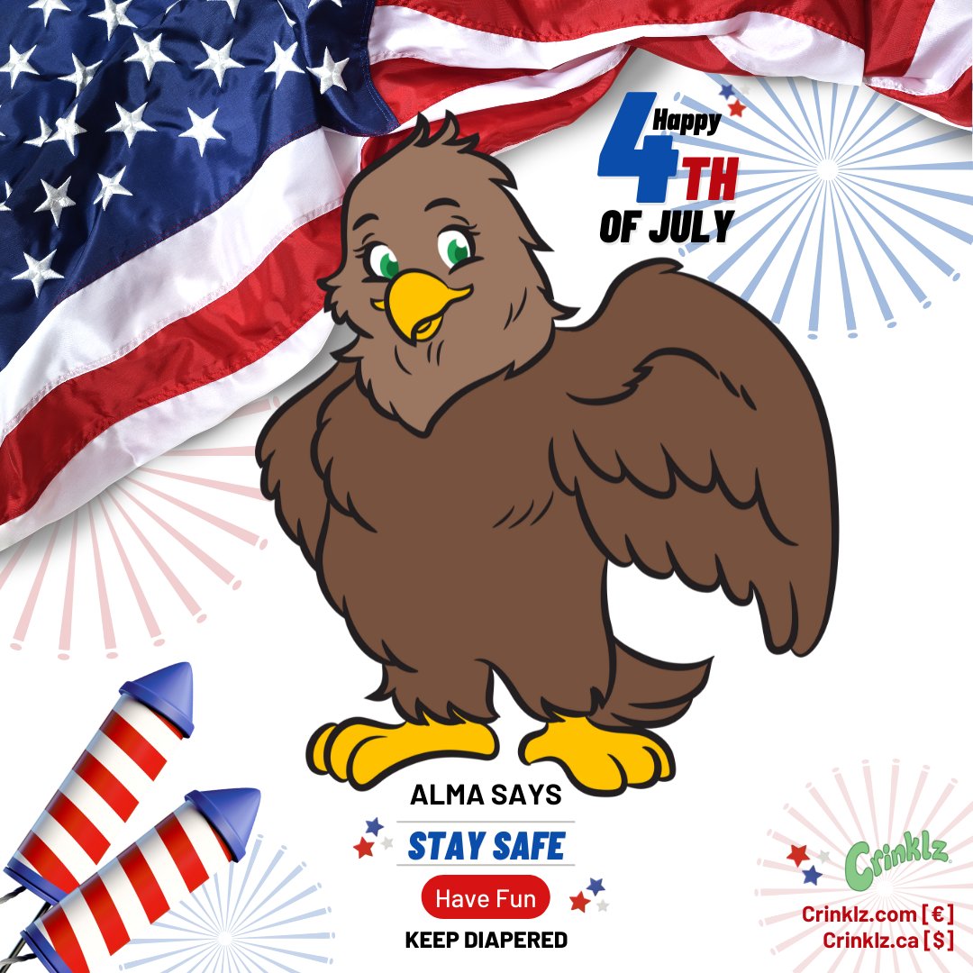 Crinklz Diapers on Twitter "🎆 Happy 4th of July!! 🎇 Alma wishes you