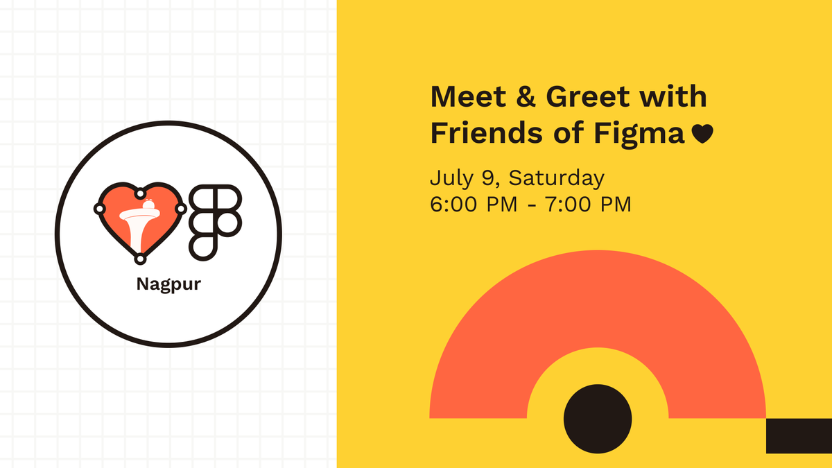 Hello Nagpurians👋,

We are excited to announce the meetup we promised, Let's make this first online meetup fun and engaging! Let's go on a journey of design❤️

RSVP Now: bit.ly/3ApbG8b

#design #figma #meetup #community