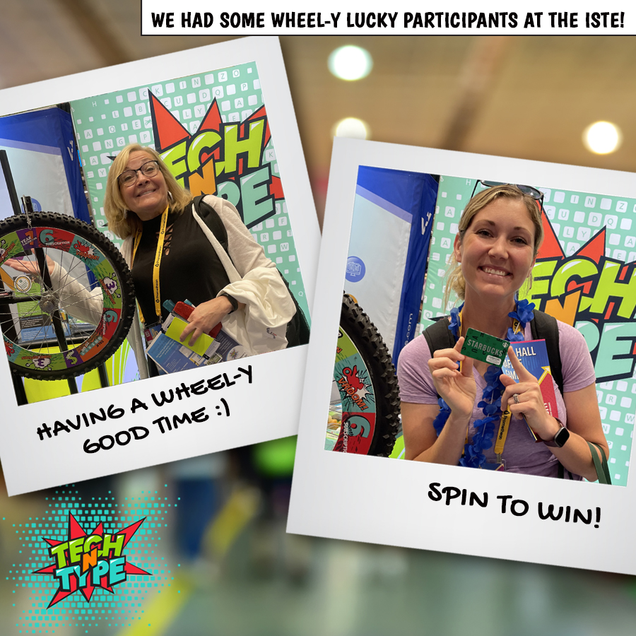 TechNType's tweet image. We had a Wheel-y good time meeting you all at ISTE! SUCH fabulous educators and a couple of surprises! We had some big winners at our Take a Spin to Win wheel!

#teachersofinstagram #ISTELive22