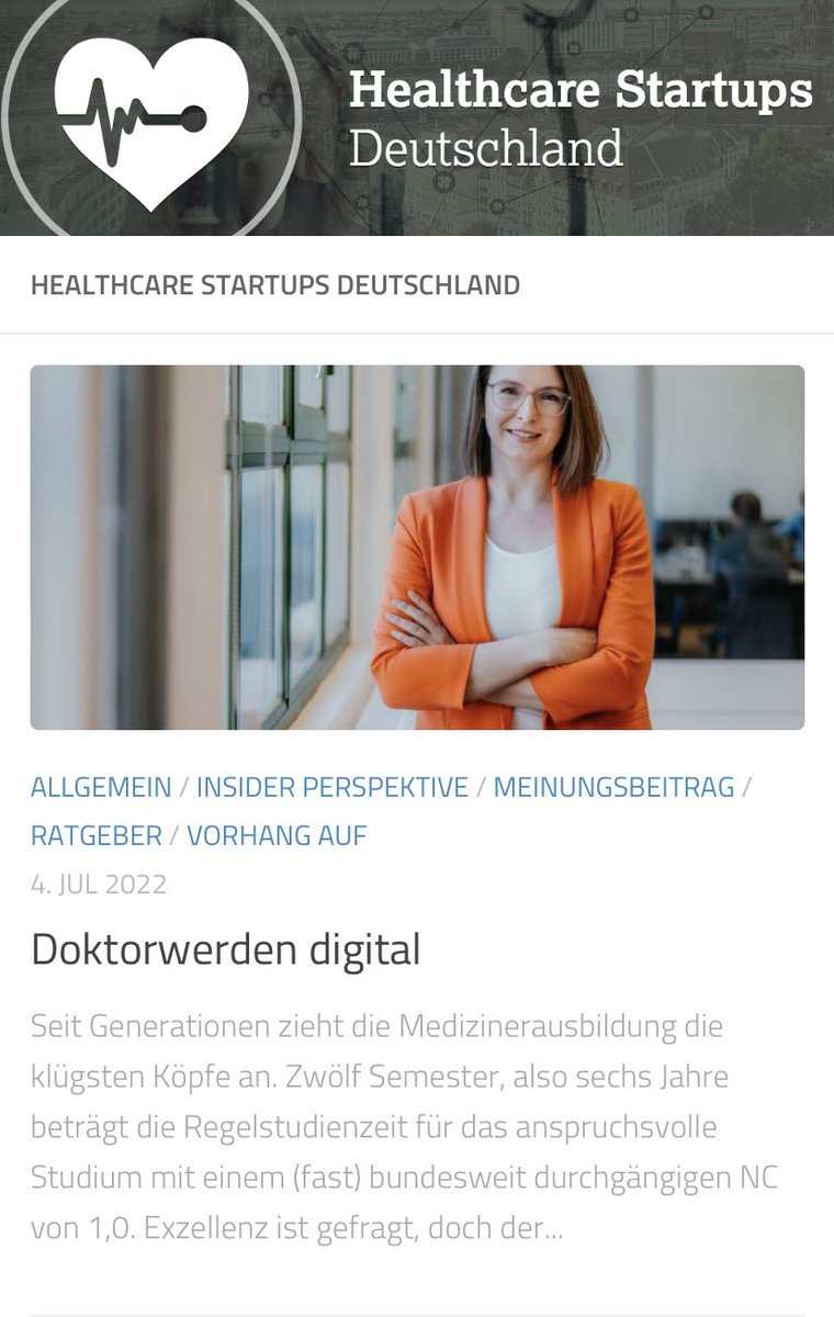 Doktorwerden digital - so geht’s: 
Dr. Claudia Linke erklärt in einem Beitrag Ihre Sichtweise.
#digitalhealth #Arzt 
healthcare-startups.de/doktorwerden-d…
Ein Weg ist das Stipendium via <a href="/zavamed_de/">ZAVA (bisher DrEd) - Online-Arztpraxis</a>