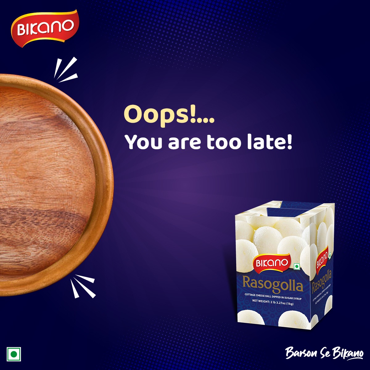 BikanoWorld's tweet photo. When craving something sweet, Bikano’s White Rasogolla is all you need.😊
#Bikano #BarsoSeBikano #bikanoworld #bikanoIndia #foodie #foodlovers #authentictaste #authentic #indianfood #indianflavors #flavour #tranditional #traditionalfood #realtaste #dessert #indiandessert https://t.co/KJjGRvgag0
