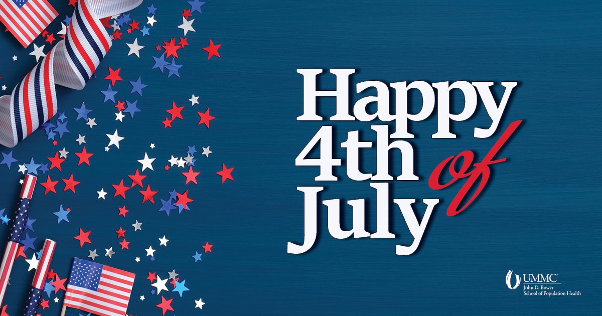 In observance of the U.S. Independence Day, the <a href="/BowerSOPH/">UMMC Bower School of Population Health</a> administrative offices will be closed today, Monday, July 4th. #FourthofJuly