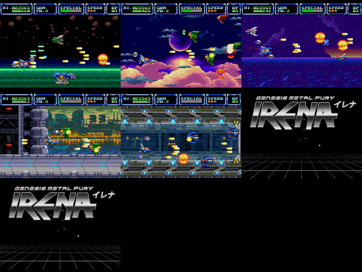 In Irena Genesis Metal Fury, there are 7 levels to go through in different environments. The last two levels will be shown only when the game is released. Which one do you prefer? #メガドライブ #segagenesis #megadrive #sega #retrogaming #16bit #shmup #arcade #indiegame #homebrew