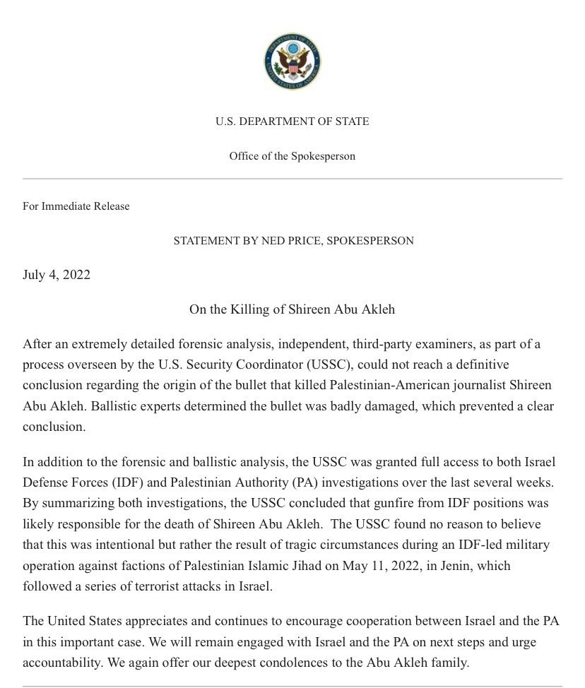 Feels like #ShireenAbuAkleh was shot again today, #JusticeForShireen!