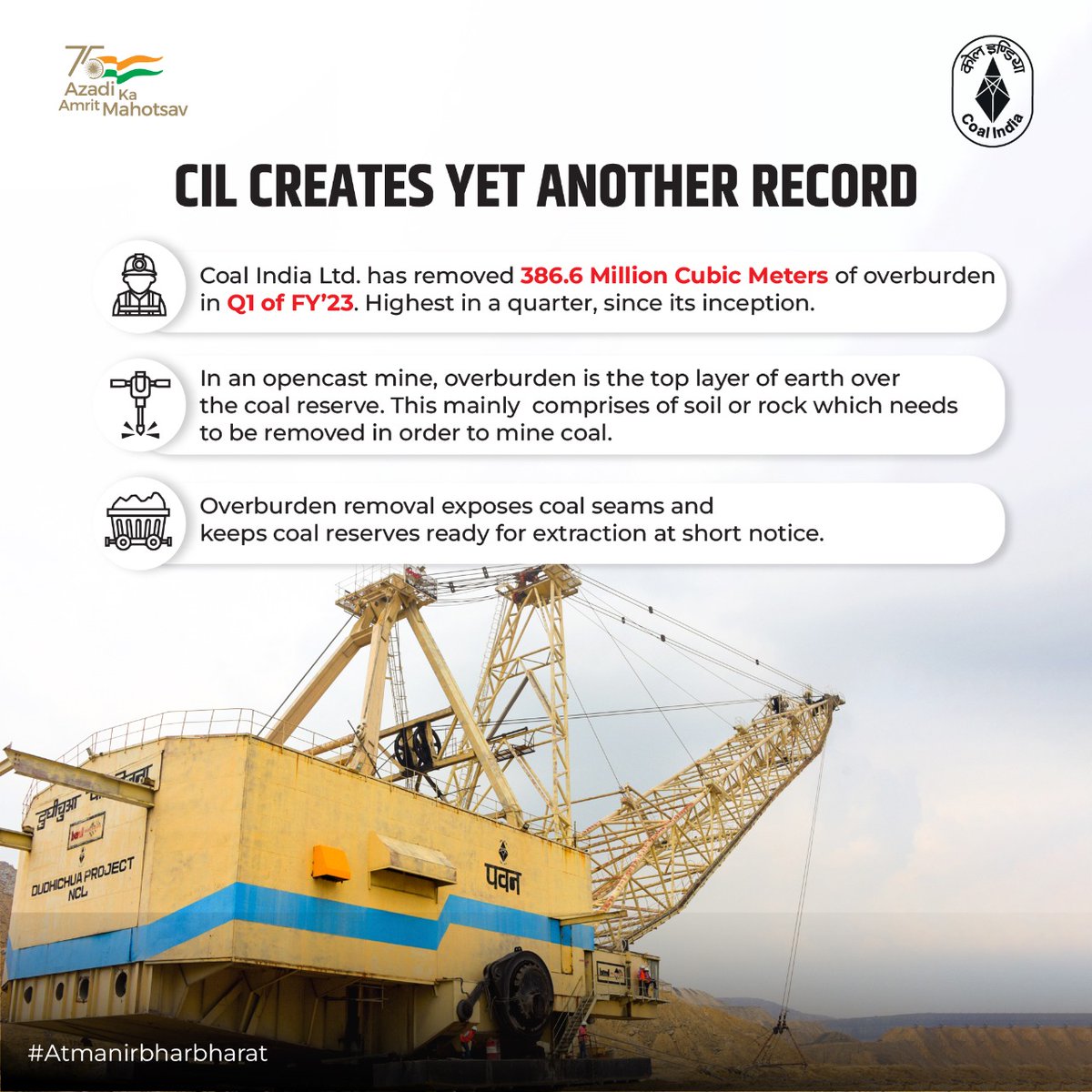 CoalIndiaHQ's tweet photo. Coal India creates yet another record 
#atmanirbharbharat https://t.co/tvIqpfHcRm