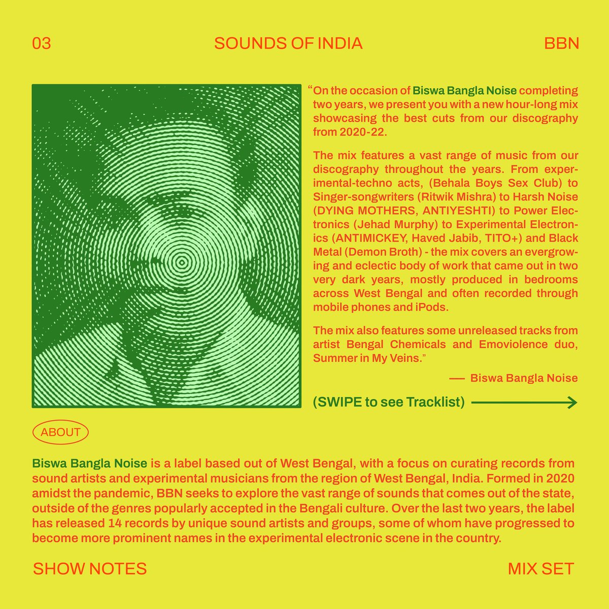 onnocollective's tweet photo. ✶ TOMORROW ✶ Sounds of India with ONNO 03 - Biswa Bangla Noise (Label) on @listen_camp ✶ 

Timings: 21.06.2022 (Tuesday)// 12-1pm (CEST) × 3:30-4:30pm (IST)

Tune to - https://t.co/dYqHHbN4Lc tomorrow to listen to an amazing mix by West Bengal based label, Biswa Bangla Noise⚡ https://t.co/kBWFcHvIi2