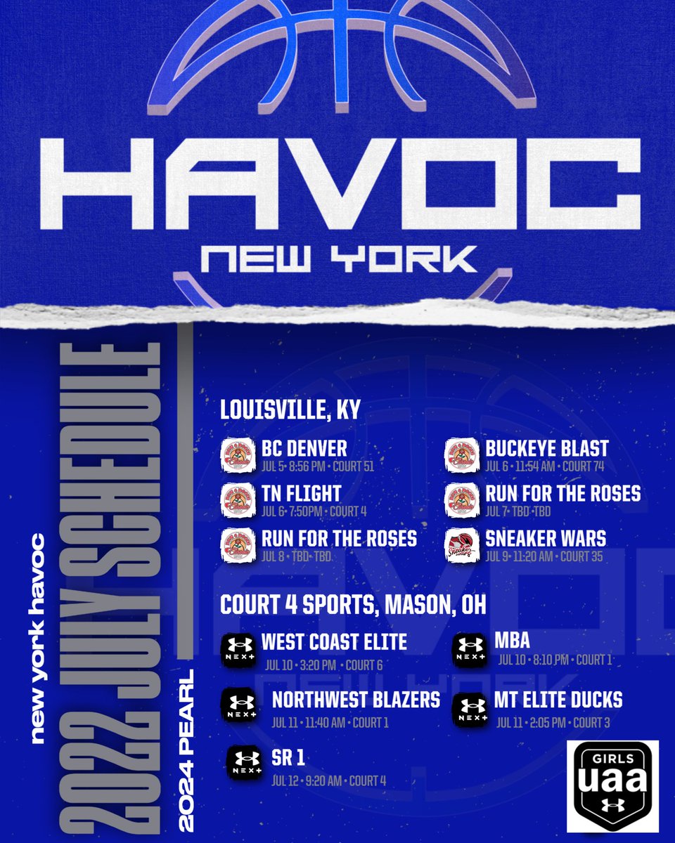 Next schedules up are 2024 White GUAA rise and 2024 Pearl. You can watch Coach Bowman and Coach Parizek’s lead their tough squads in Louisville, Sneaker Wars and Ohio. #bluebloods