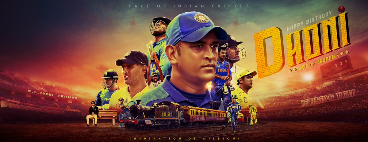 Here is the Common Cover Picture for our MS Dhoni's 41st Birthday 🧡💥

Design : <a href="/cheguevaran3/">cheguevaran</a>

@MSDhoni #MSDhoni #WhistlePodu