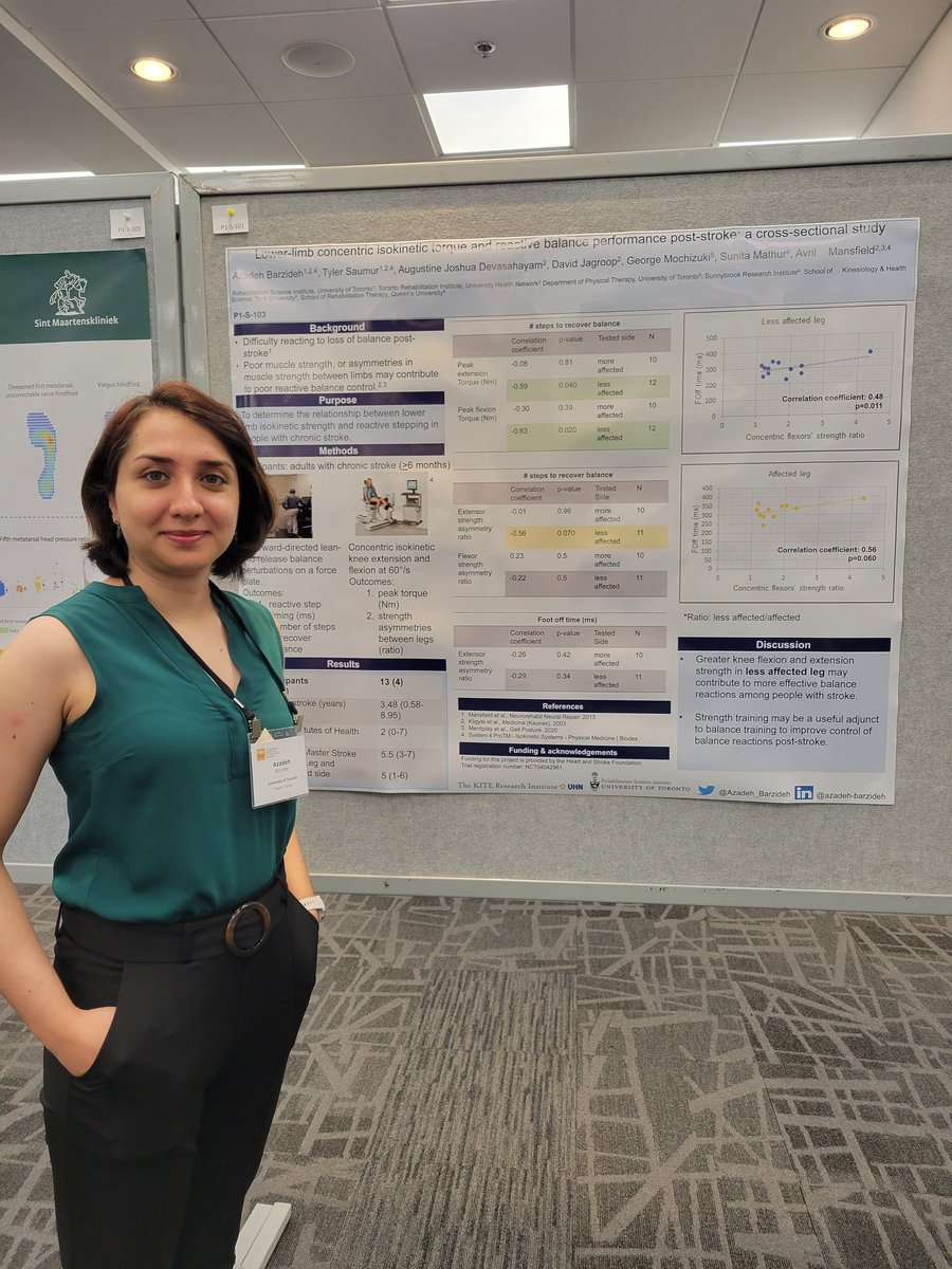 Check out @Azadeh_Barzideh this morning presenting data on muscle strength and reactive balance control post-stroke #ISPGR2022