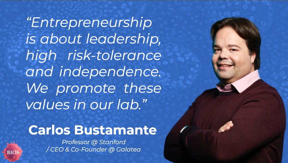 “Entrepreneurship is about leadership, high risk-tolerance and independence...”

Carlos Bustamante (<a href="/cdbustamante/">Carlos D. Bustamante 🇻🇪🇺🇸</a>) - Professor <a href="/Stanford/">Stanford University</a> University / CEO &amp; Co-Founder @ Galatea

Shoutout: <a href="/ArcBioLLC/">Arc Bio</a>, <a href="/EtalonDx/">Etalon Diagnostics</a>, <a href="/faunabio/">Fauna Bio</a>, <a href="/embarkvet/">embarkvet</a>, amongst many others.