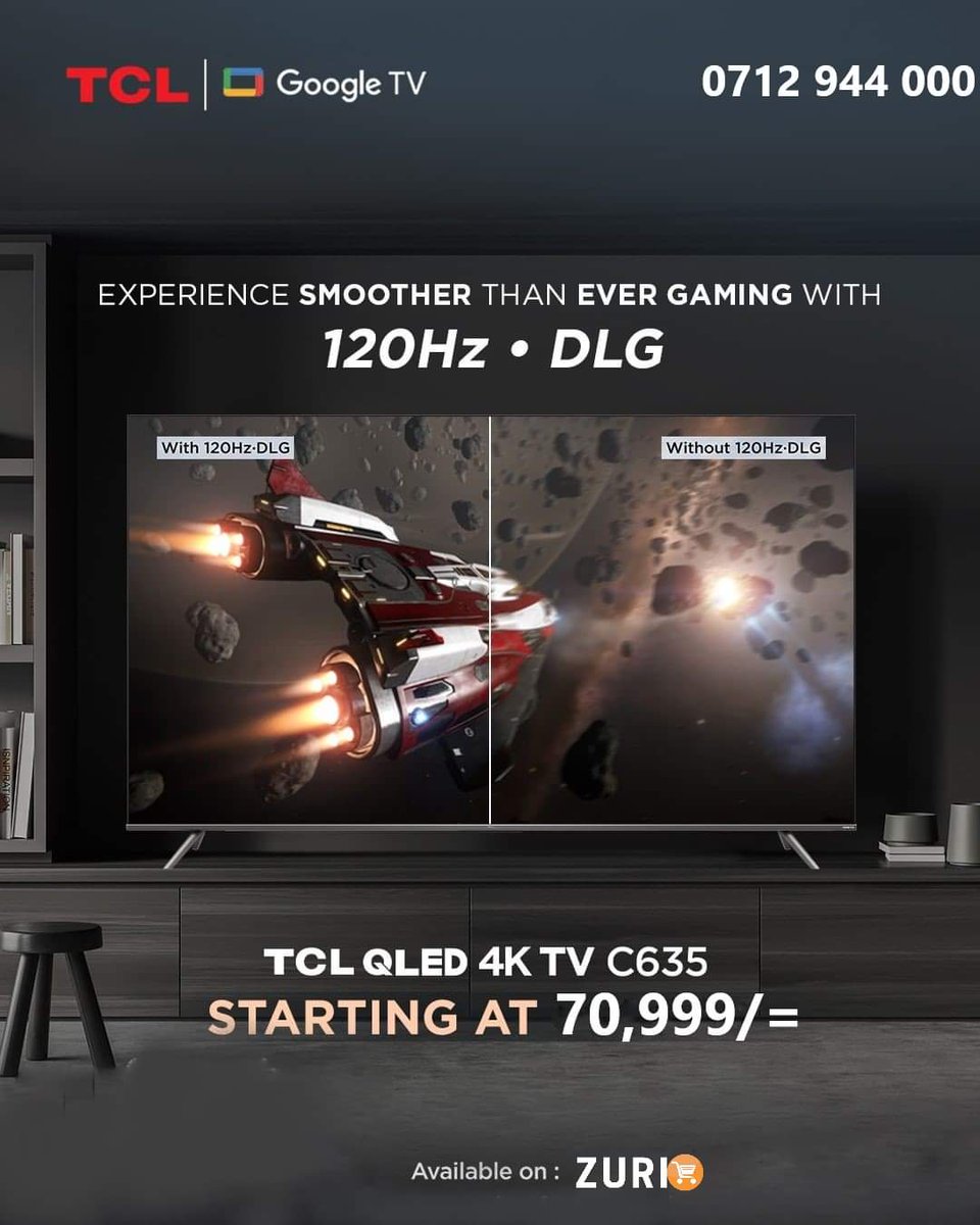 tclkenya's tweet photo. Every gamer’s dream finally fulfilled with the 120Hz DLG enabled #TCL #QLED #4K TV C635. Experience flawless and smooth gaming like never before.
Order now 0712 944 000

#TCLTheCreativeLife #TCLKenya #InspireGreatness #GoogleTV https://t.co/1h1lX9Yfbj
