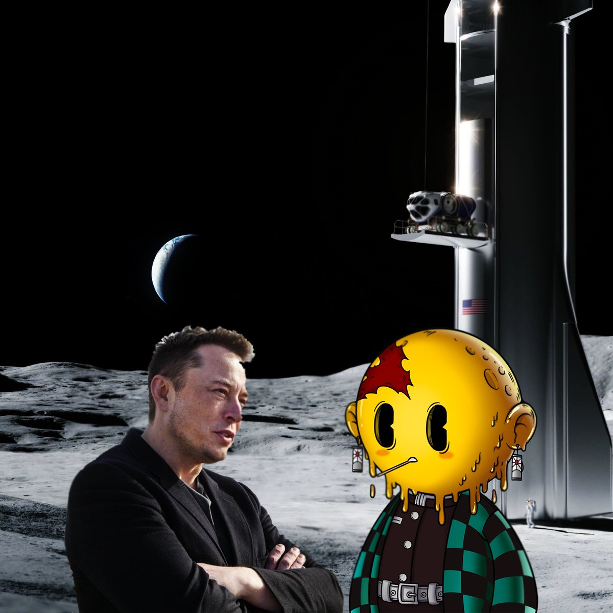 MemeTrickster's tweet photo. Yo @elonmusk Tanjiro is wondering what he's got to do to get that Twitter Elon mark☑️ 

Let me know! I'll reach it and gift you a @meltingmoonboy 🙏

#CNFT #CNFTs #CardanoNFT https://t.co/xPVwLhmL2V