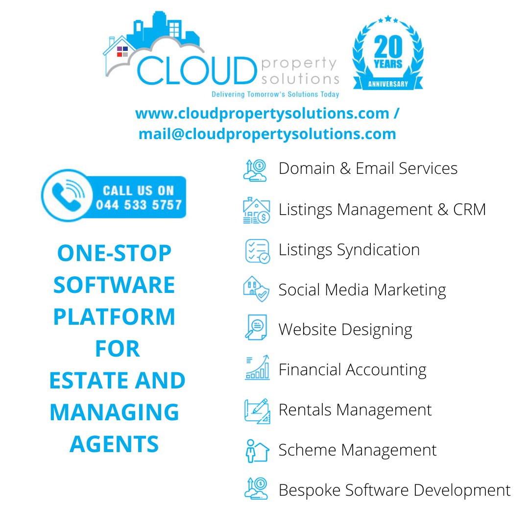 CloudPropertySA's tweet photo. ONE-STOP SOFTWARE PLATFORM
 FOR
 ESTATE AND MANAGING AGENTS https://t.co/cSYKyMzw6Z
