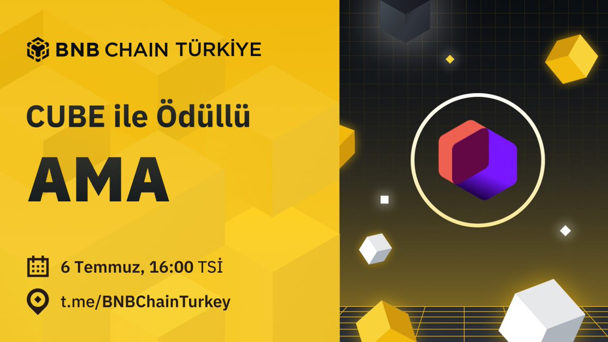 BNBCHAIN's tweet photo. 6 Temmuz Çarşamba günü saat 16:00'da, @itamcube 'ü kanalımızda konuk ediyoruz. 

Her biri 49$ değerinde olan Gizemli NFT Kutularından birini kazanma şansını elde etmek için bize katılın. 🎁

🇹🇷 https://t.co/ogXjmnlSTU https://t.co/7bH7yM9U8d
