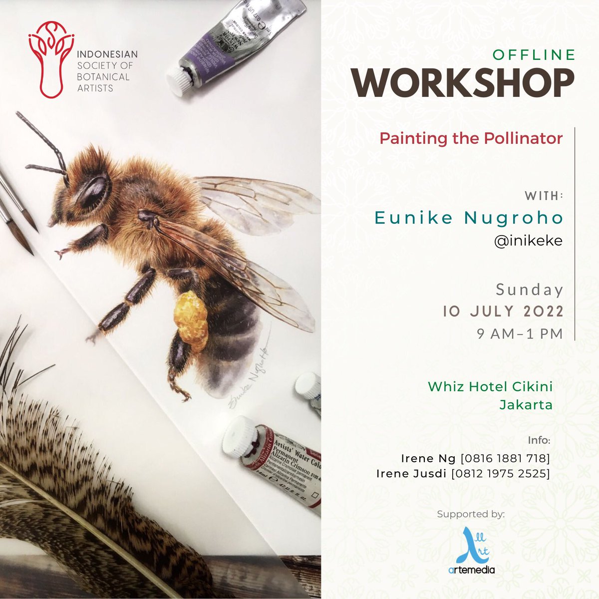 inikeke's tweet photo. WORKSHOP seni dan ilustrasi botani. Beragam media bersama tutor-tutor berpengalaman. LURING dan DARING!

Pendaftaran:
https://t.co/2RCpQoCaF9

Informasi lebih lanjut: https://t.co/yMBqMo3Fjh
-
info@idsba.com
0817-1711-1717
https://t.co/R6MoFYsYnq https://t.co/ufftaXpsQb