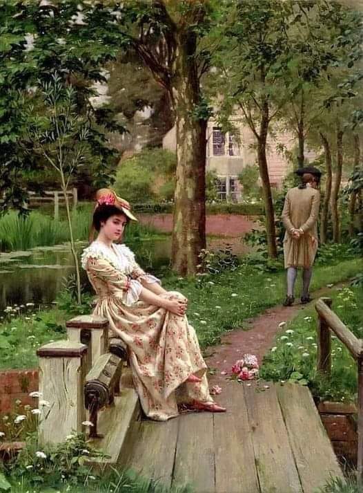 'Off', 1899 by Edmund Blair Leighton. English painter (1852-1922).
#art #painting #classic #EdmundBlairLeighton #off #relationship #England