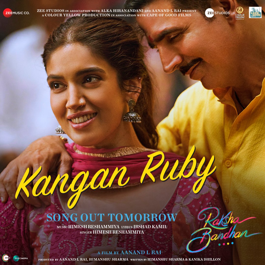 Iss baar, pyaar ka rang sajayega ruby wala kangan! 💕

#KanganRuby is releasing tomorrow, stay tuned.

#ReturnToFeelings
#RakshaBandhan11August

<a href="/aanandlrai/">Aanand L Rai</a> <a href="/akshaykumar/">Akshay Kumar</a> #HimanshuSharma <a href="/KanikaDhillon/">Kanika Dhillon</a> #HimeshReshammiya <a href="/Irshad_Kamil/">Irshad Kamil</a> @vijayganguly <a href="/neerajsoodactor/">Neeraj Sood</a> #SeemaPahwa