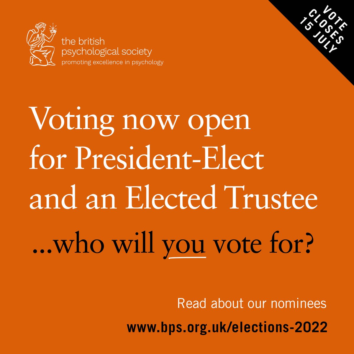 ☕ We think you deserve a nice cup of tea.

Once you've got to know the candidates, it'll take less time to vote for the next BPS President-Elect and Elected Trustee than it takes to boil the kettle.

Take a moment to vote: bps.org.uk/elections-2022

Voting closes: 12pm, 15 July.