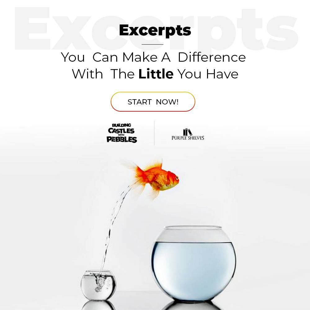 PurpleShelves's tweet image. Remember to make a difference and leave someone better than you met them, this week. 
Add #BuildingCastlesWith Pebbles to your reading list.

#BuildingCastlesWithPebbles #TransformativeBooks #Bestsellers #qoInspirational #Instabooks