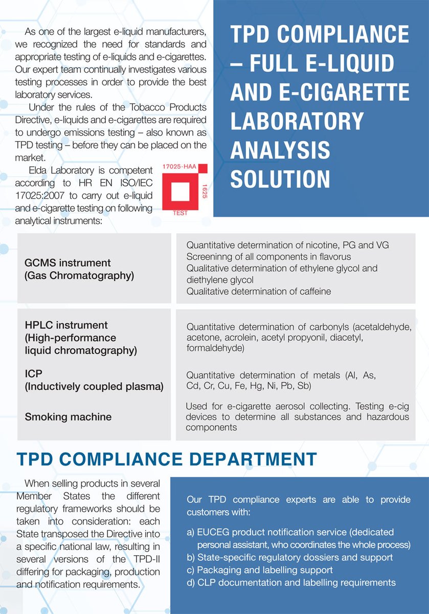 eLiquidEurope's tweet photo. Since each e-liquid and e-cigarette pack have to be tax stamped from July 2022 in Germany. ELDA Team prepared full tax stamping solutions for its TPD registered products.
You can contact us even today on elda@elda.hr, and our expert team will offer you the best possible solutions https://t.co/4cniTFFHx5