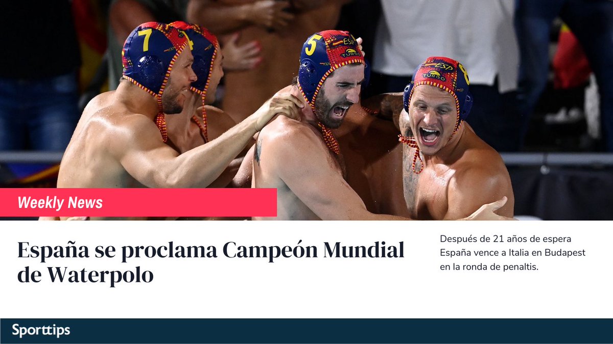 ¡Enhorabuena! España comienza la semana celebrando dos campeonatos: el Mundial de Waterpolo y la Eurocopa de fútbol femenino en Sala
#weeklynews #deportes #noticias #waterpolo #futbol #sporttips