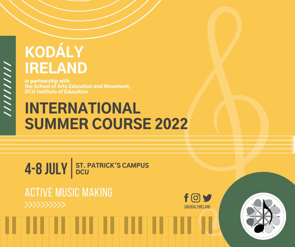 Music @ DCU (@music_dcu) on Twitter photo Best wishes to everyone taking part in the <a href="/KodalyIreland/">Kodály Ireland</a> Summer Course at the <a href="/DCU/">Dublin City University</a> St Patrick's Campus! The faculty includes Dr Róisín Blunnie who is teaching daily Solfege & Conducting classes, & Dr Seán Doherty who leads a workshop on Composing Football Chants. Enjoy! 🎶🎵🎹 Best wishes to everyone taking part in the <a href="/KodalyIreland/">Kodály Ireland</a> Summer Course at the <a href="/DCU/">Dublin City University</a> St Patrick's Campus! The faculty includes Dr Róisín Blunnie who is teaching daily Solfege & Conducting classes, & Dr Seán Doherty who leads a workshop on Composing Football Chants. Enjoy! 🎶🎵🎹