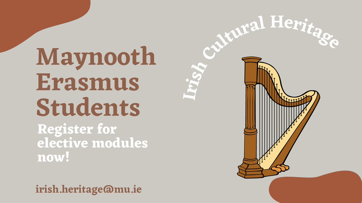 Irish Cultural Heritage (@heritagemu) on Twitter photo Coming to <a href="/MaynoothUni/">Maynooth University</a> on Erasmus?!
We offer the Certificate in Irish Cultural Heritage to
students visiting Maynooth for one semester or the
academic year.
More information:
maynoothuniversity.ie/irish-cultural⊠Coming to <a href="/MaynoothUni/">Maynooth University</a> on Erasmus?!
We offer the Certificate in Irish Cultural Heritage to
students visiting Maynooth for one semester or the
academic year.
More information:
maynoothuniversity.ie/irish-culturalâŠ