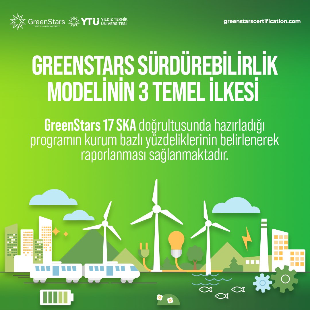 Greenstars sürdürebilirlik Modelinin 3 Temel İlkesi

• Ekonomik
• Sosyal
• Çevresel

#GreenStars #SürdürülebilirGelecekteYıldızOlun #Yeşil #SDG #SKA #Sürdürülebilirlik #Ekonomik #Sosyal #Çevresel