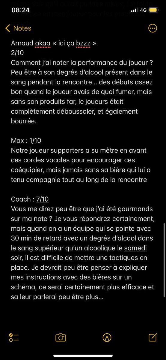 Voici les mots du coach concernant la débauche d'hier soir. Il a préféré prendre du recul avant de communiquer. Notons qu'il se sur-estime énormément et je n'ai pas peur de le dire mais on perd le match à cause de lui !
Il reste une semaine à nos joueurs pour corriger les erreurs