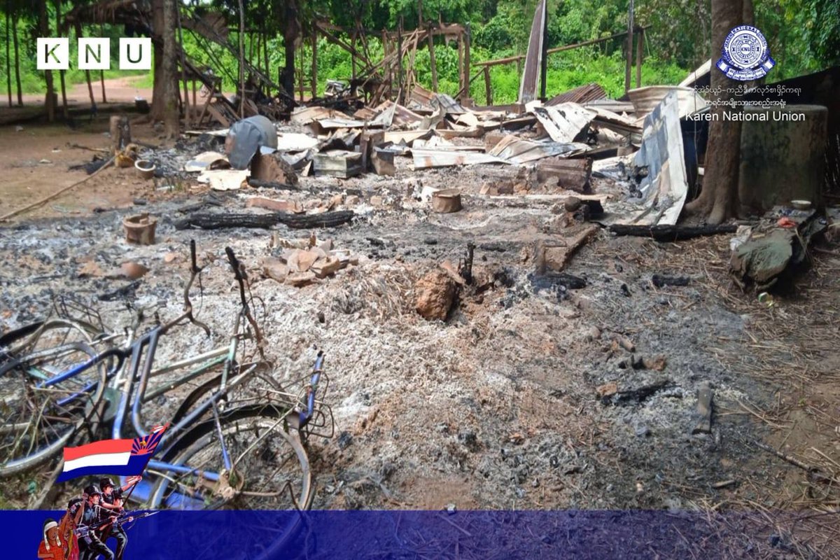 vangoghirisflo1's tweet photo. SAC terrorists shot dead to 4 residents and burnt down the residential properties in their raid to Lawpupae village, Kyaukkyi tsp, NyaungLayPin district on 2nd July. A local was injured was well. #2022July4Coup  #WhatsHappeningInMyanmar https://t.co/2nmjAjewCo