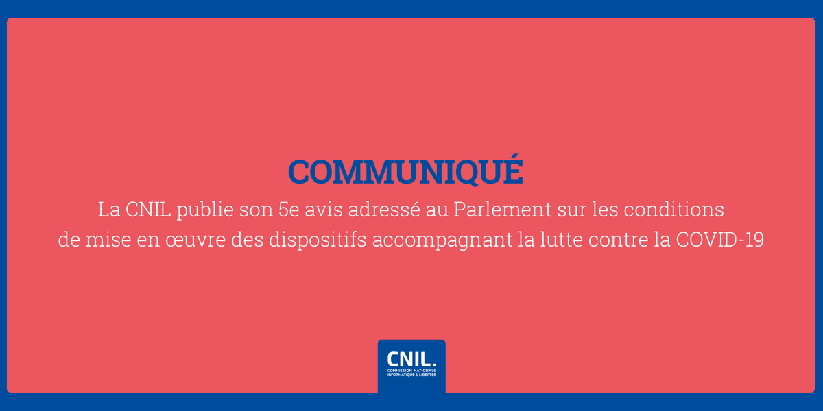 CNIL's tweet image. #COVID19 À la suite de ses précédents avis et de 48 #contrôles, la CNIL fait un nouveau point d’étape sur ses actions concernant les systèmes et dispositifs mis en place par le gouvernement pour lutter contre l’#épidémie 👉 cnil.fr/fr/la-cnil-pub…