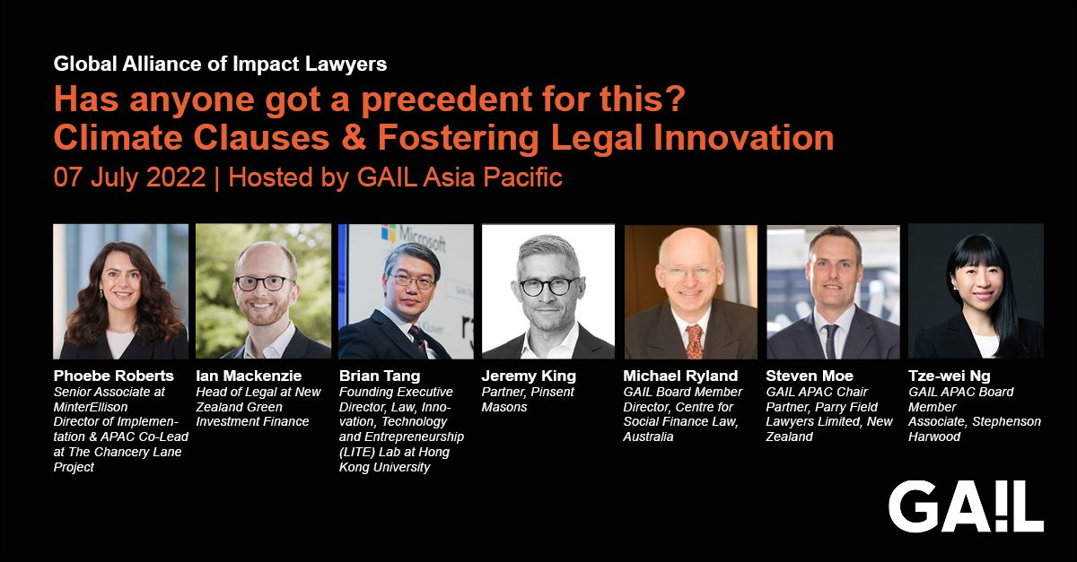 Meet the speakers for our event, 'Has anyone got a precedent for this? Climate Clauses and Fostering Legal Innovation', this Thursday 7th July

👉 Sign-up: bit.ly/3nDicRv

<a href="/ChanceryProject/">The Chancery Lane Project</a> LITE Lab <a href="/HKUniversity/">The University of Hong Kong</a> 

#asiapacific #law #impact #climateclauses #event #netzero