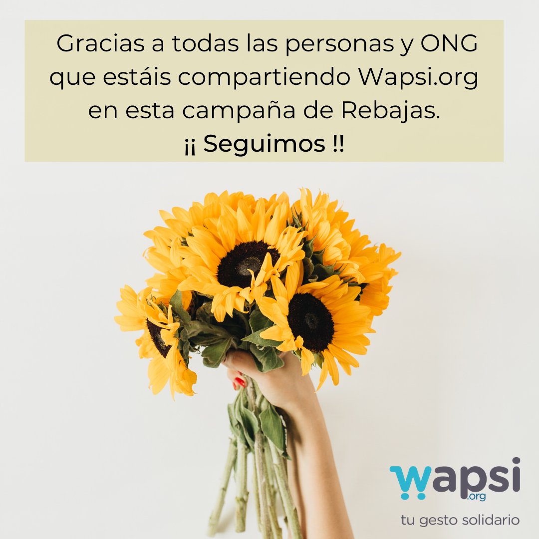 Wapsi_org's tweet photo. Sois muchas ONG y compradores solidarios que estáis compartiendo el #gestosolidario de @wapsi_org en estos días.
Gracias, gracias y gracias porque sin vosotros no llegaríamos a tantas personas, proyectos y ayuda 💙
¿Seguimos? https://t.co/KSOahdfVNJ
#gestosolidario #wapsi #ong https://t.co/WNv3GeaoNY