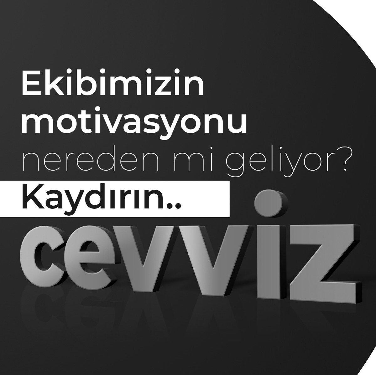 cevvizcom's tweet photo. Ekibimize motivasyonlarını kaybettiklerinde onları motive eden enerjilerini yerine getiren cümleleri sorduk cevaplar için kaydırın 😉💪🏻

#cevviz #advertising #creativeagency #reklam #kayseri https://t.co/bv3uF911U3