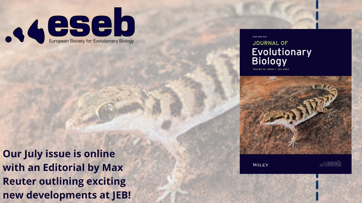 In this month's issue of @JEvBio, @MaxReuterEvo introduces exciting new developments in our #societyjournal! 👉ow.ly/ZTna50JNK9v This month's cover stars are @StephenZozaya et al 🤩🦎