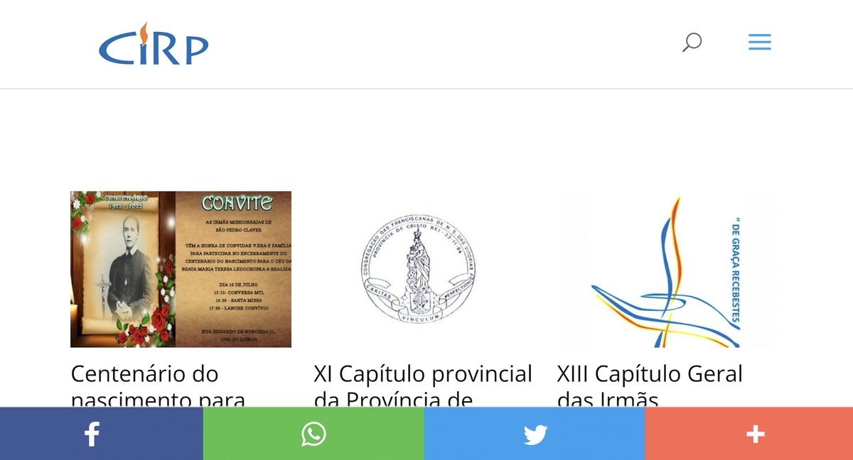 Já conhece o site da CIRP?  Passe por lá e  fique a par das últimas notícias das congregações em Portugal. 
cirp.pt