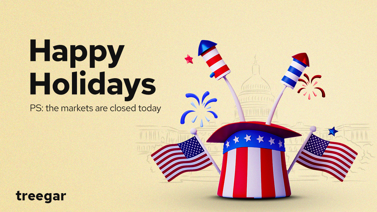 TradeOnTreegar's tweet photo. It's a looonng weekend for investors... 😅
Happy holidays and see you on Tuesday!😉
#4thJuly #Treegar #stockmarket https://t.co/PhffWyDFvF