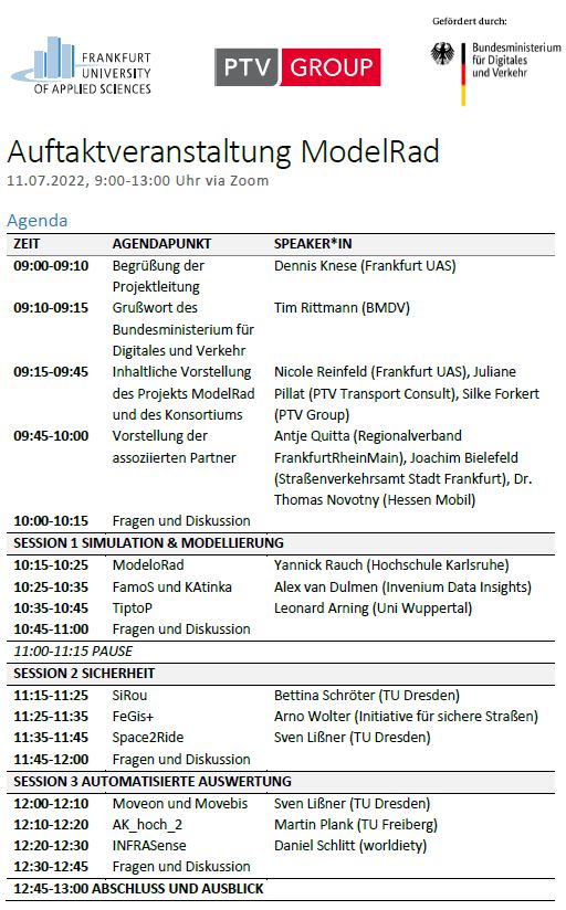 Welche Einflussfaktoren wirken sich auf die #Verkehrsmittelwahl und die #Routenwahl aus? Welche #Daten zum #Radverkehr brauchen wir für #Verkehrsmodelle? 
Das untersucht unser neues Projekt ModelRad. Kick-off am 11.07.
Anmeldung über folgenden Link: lnkd.in/egDkapzF