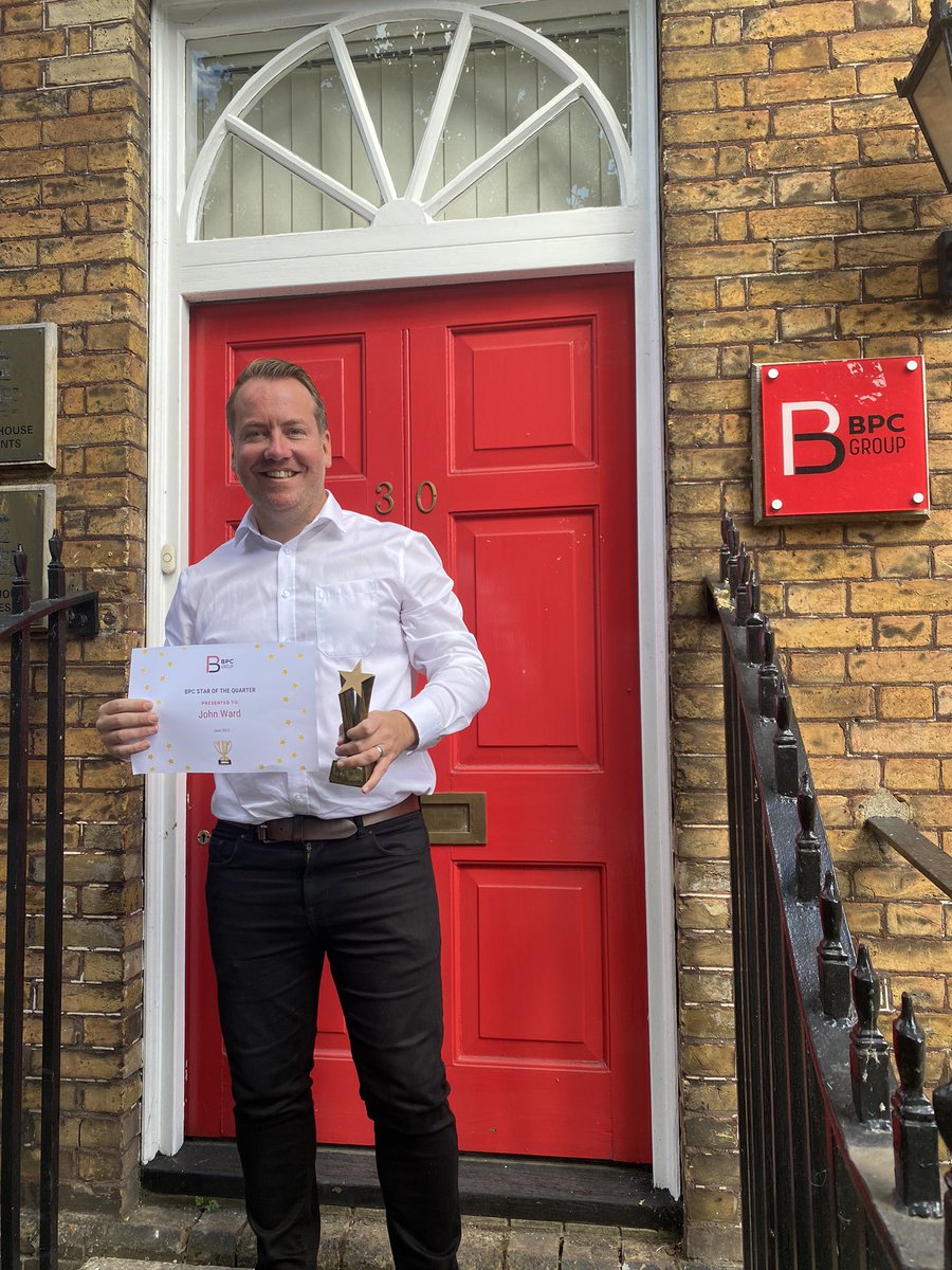 A huge congratulations to John Ward from our Recruitment team who scoops the BPC Group ‘Star of the Quarter’ for Q2 of 2022. ⭐️

Keep up the great work John! 

#starofthequarter #teamwork #winner #recruitment #bpcgroup