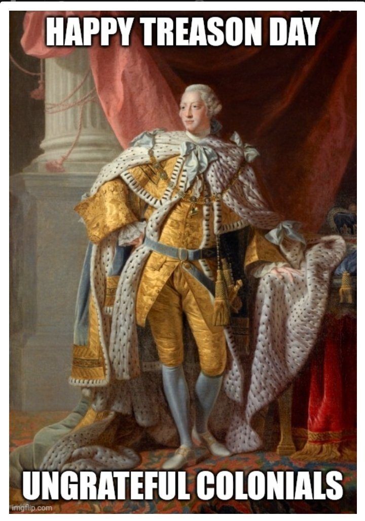 hdbiker52fl's tweet photo. 🤣 Yep, That's us 🇺🇸
#TreasonDay #KingGeorgeIII presided over the loss of the #AmericanRevolution. The Americans complained of taxation #WithoutRepresentation and staged the Boston Tea Party https://t.co/egZQwHG4RF