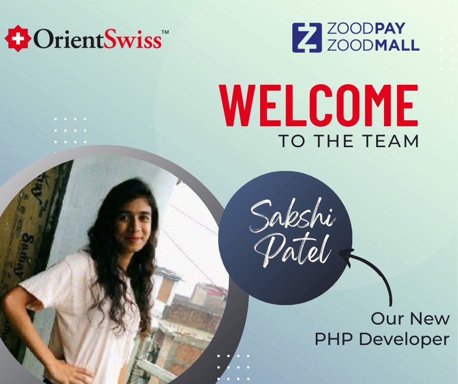 HRZoodpay's tweet photo. Dear Sakshi Patel
“The whole company welcomes you, and we look forward to a successful journey with you! Welcome aboard!”

#team
#welcome
#welcometotheteam
#orientswiss
#zoodmall
#zoodPay
#thankyou
#success https://t.co/1YxmrHkCy1
