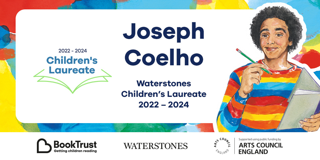 ⭐ It's official: @JosephACoelho is our brand new Waterstones #ChildrensLaureate 2022-2024! ⭐

We couldn't be happier and can't wait to see all the amazing things Joseph will be getting up to over the next two years!

Find out more here: booktrust.org.uk/news-and-featu… #ACESupported