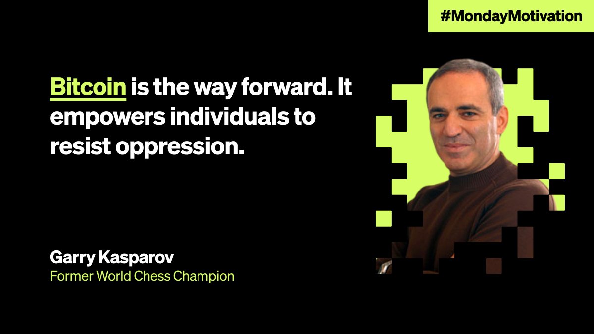 okx's tweet photo. #MondayMotivation 💪 @Kasparov63

Garry Kasparov, the world's most famous chess player, supports #Bitcoin as a way to protect human rights and give individuals more control over their money.  🙌 https://t.co/fzQcIUK84j