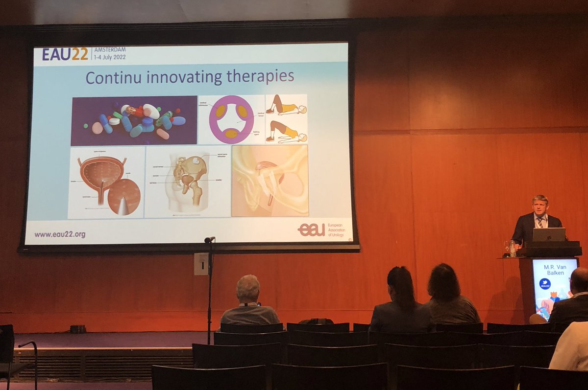 First time the issue of #sustainability discussed on the #EAU22 #continencecare Strongest impact on sustainability is treating incontinece (if possible): #refuse #reduce use of pads, pants, etc. Old and new therapies could help.@MRvanBalken