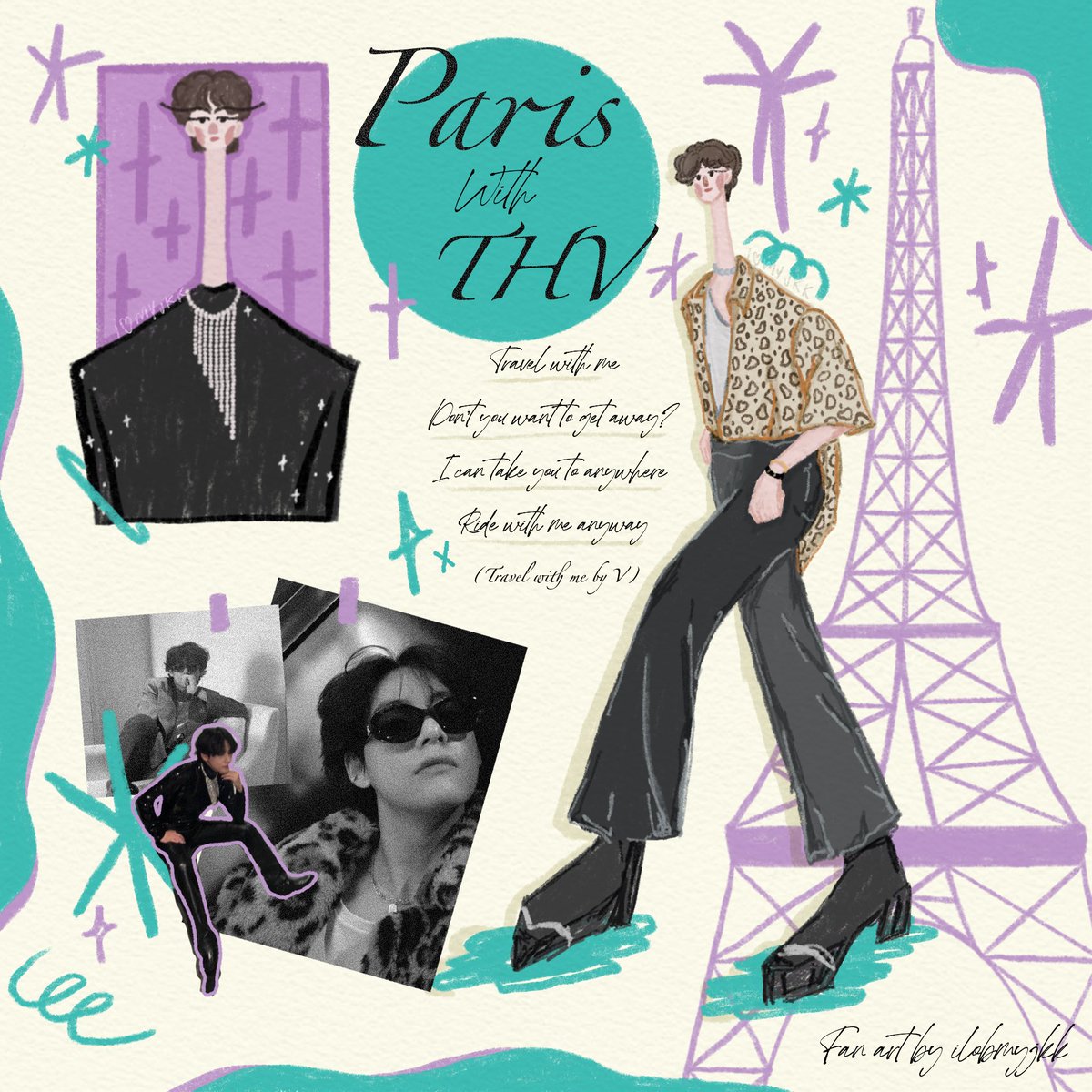 konDjpeg's tweet photo. THV in Paris 𓈒 ̇༚♰͙ ♡ 

#btsfanart #TAEHYUNG #artworkอาร์มี่ https://t.co/foJoYaTEdJ