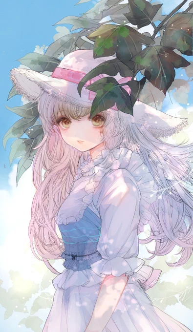 #あなたの夏は何色

夏空の水色がテーマの帽子少女の再掲です😊

#新規フォロワーさん向けに過去作を上げてみる 
#オリジナル 