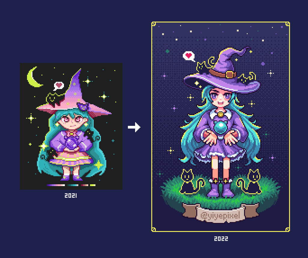 yiyepixel's tweet image. #pixelart 
It&apos;s been a year since I joined the pixel art community on Twitter. I have made great progress this year. Everyone in the pixel art community is very kind.Thanks everyone🥰🥰🥰🥰🥰🥰🥰🥰