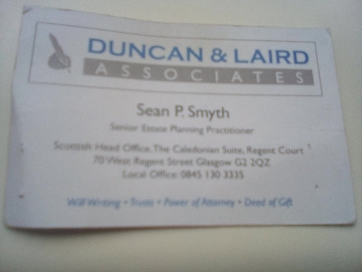 GeorgeF70917310's tweet photo. @skedaddle74 Fraudulent Company avoid at all costs , they started of as Duncan &amp; laird , association - Sean P Smyth and went bankrupt changed the company name that mostly work in There office from home - Robbing People Out of there parents wills - BEWARE, https://t.co/zFaIPwhjmr